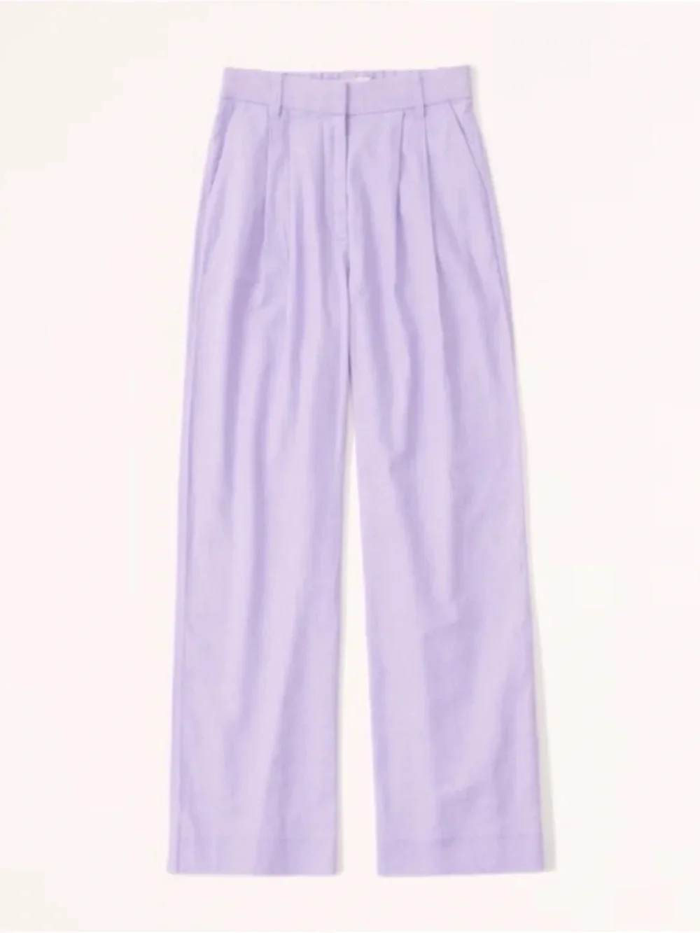 Abercrombie & Fitch Lavender Wide-Leg Pleated Pants - Picture 1 of 9
